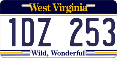 WV license plate 1DZ253