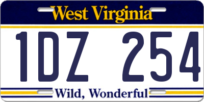 WV license plate 1DZ254