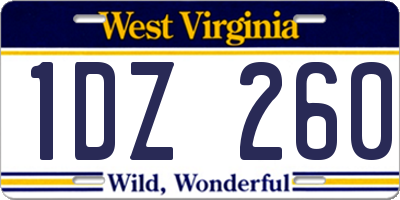 WV license plate 1DZ260