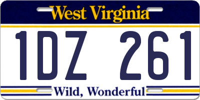 WV license plate 1DZ261