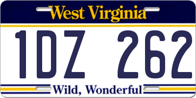 WV license plate 1DZ262