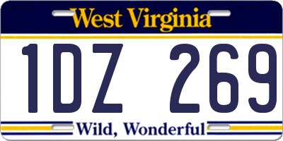 WV license plate 1DZ269