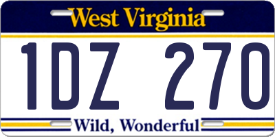 WV license plate 1DZ270