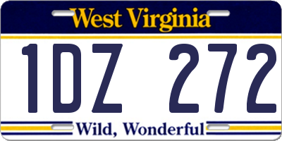 WV license plate 1DZ272