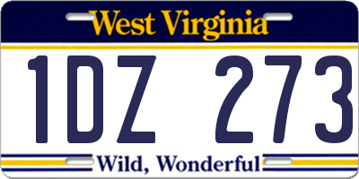 WV license plate 1DZ273