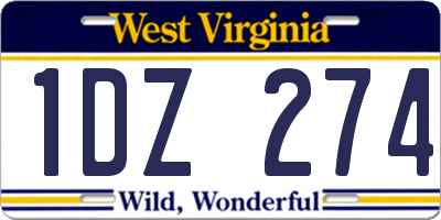 WV license plate 1DZ274
