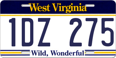 WV license plate 1DZ275