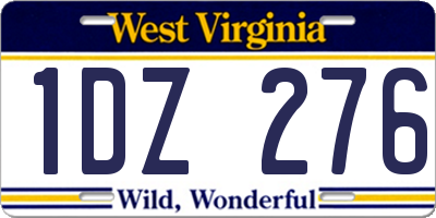 WV license plate 1DZ276