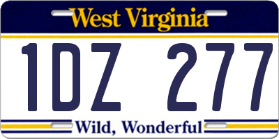 WV license plate 1DZ277