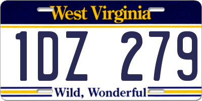 WV license plate 1DZ279