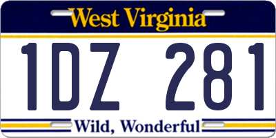 WV license plate 1DZ281