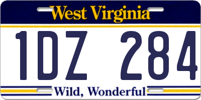 WV license plate 1DZ284