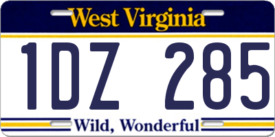 WV license plate 1DZ285