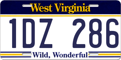WV license plate 1DZ286