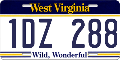 WV license plate 1DZ288