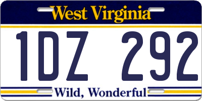 WV license plate 1DZ292