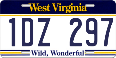 WV license plate 1DZ297