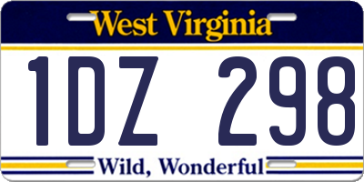 WV license plate 1DZ298