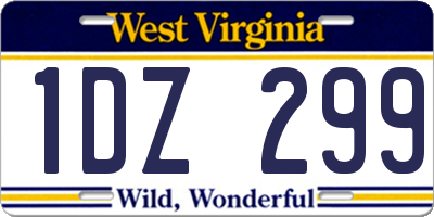 WV license plate 1DZ299