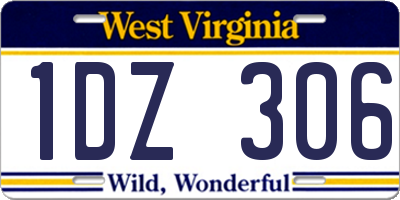 WV license plate 1DZ306