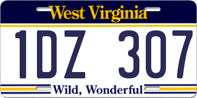 WV license plate 1DZ307