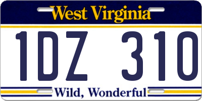 WV license plate 1DZ310