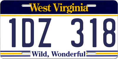 WV license plate 1DZ318