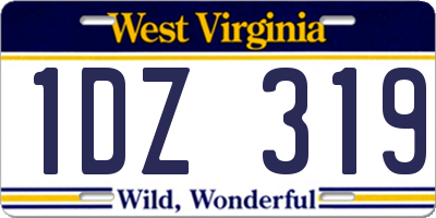 WV license plate 1DZ319