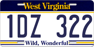 WV license plate 1DZ322