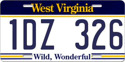 WV license plate 1DZ326