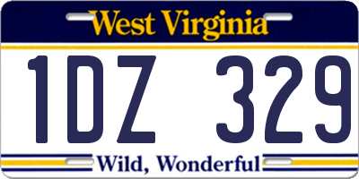 WV license plate 1DZ329