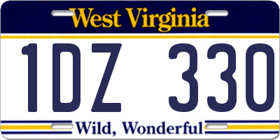 WV license plate 1DZ330