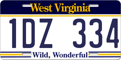 WV license plate 1DZ334