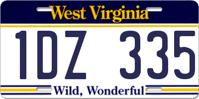 WV license plate 1DZ335