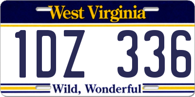 WV license plate 1DZ336