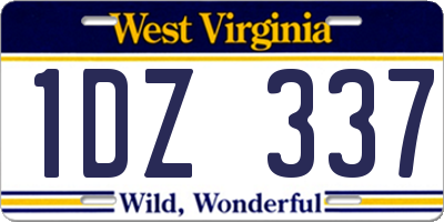 WV license plate 1DZ337
