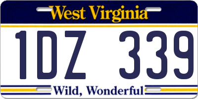 WV license plate 1DZ339