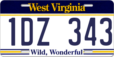 WV license plate 1DZ343