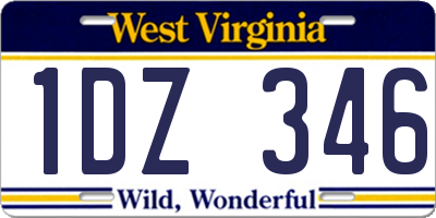 WV license plate 1DZ346