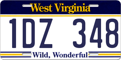 WV license plate 1DZ348