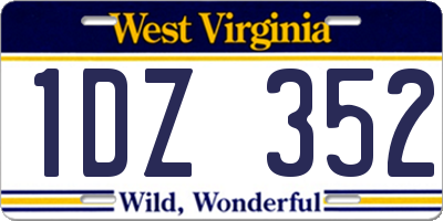 WV license plate 1DZ352