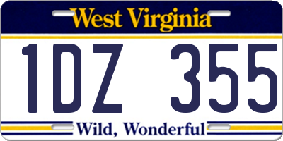 WV license plate 1DZ355