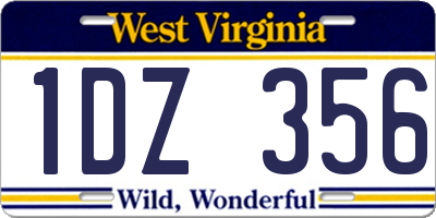 WV license plate 1DZ356