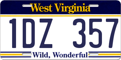 WV license plate 1DZ357