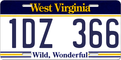 WV license plate 1DZ366