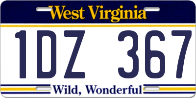 WV license plate 1DZ367