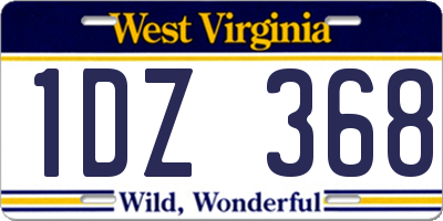WV license plate 1DZ368