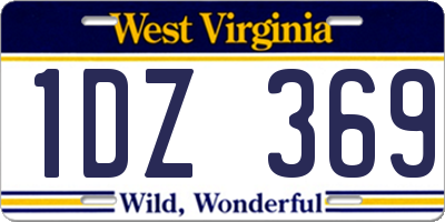 WV license plate 1DZ369