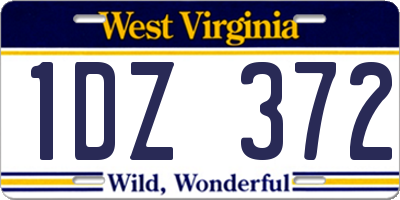 WV license plate 1DZ372