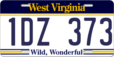 WV license plate 1DZ373